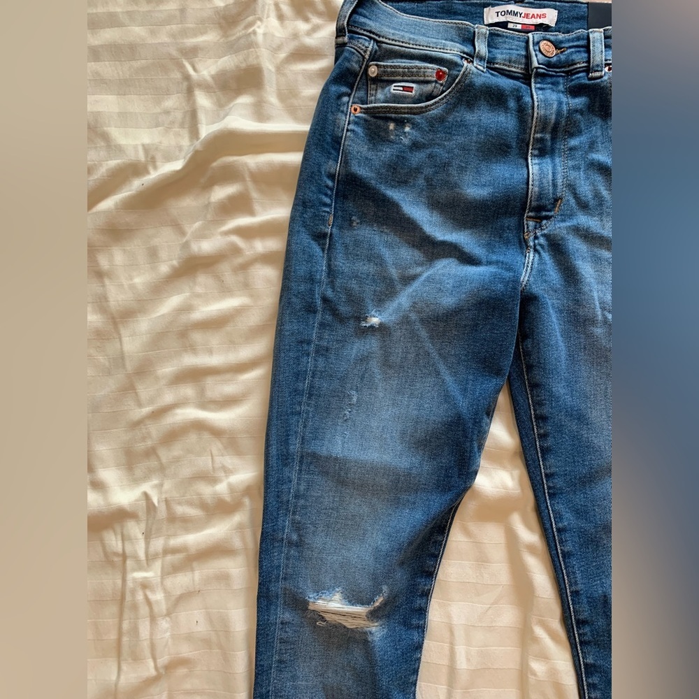 Tommy Jeans Sylvia High Rise Super Skinny Blue Denim Womens 29X30 - Picture 3 of 7